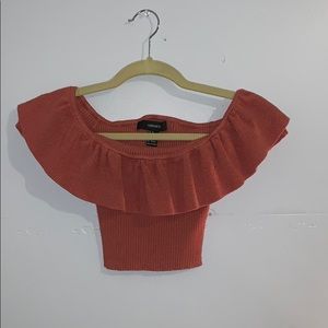 Over the shoulder cropped shirt